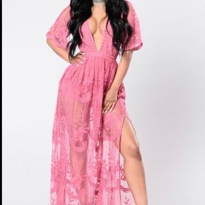 Lace embroidered dress